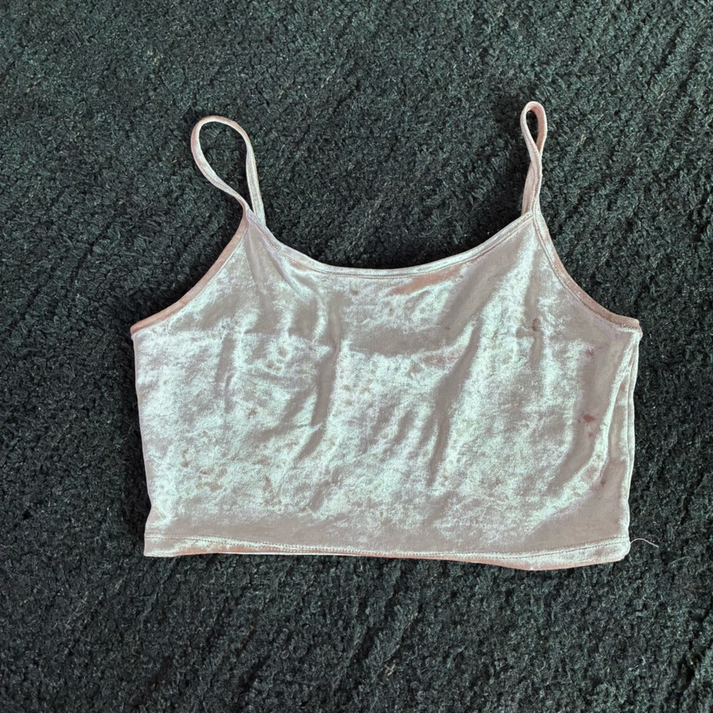 Velvet Pink Cami Top cropped soft